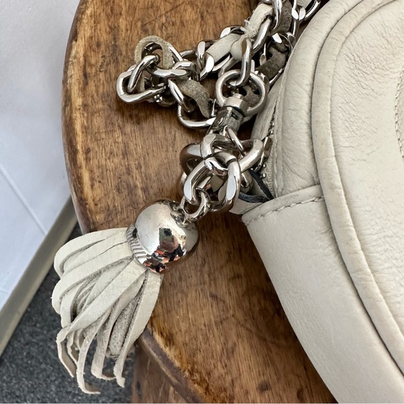 Valentino Cream Leather Crossbody with Silver Chain - Picture 4 of 8